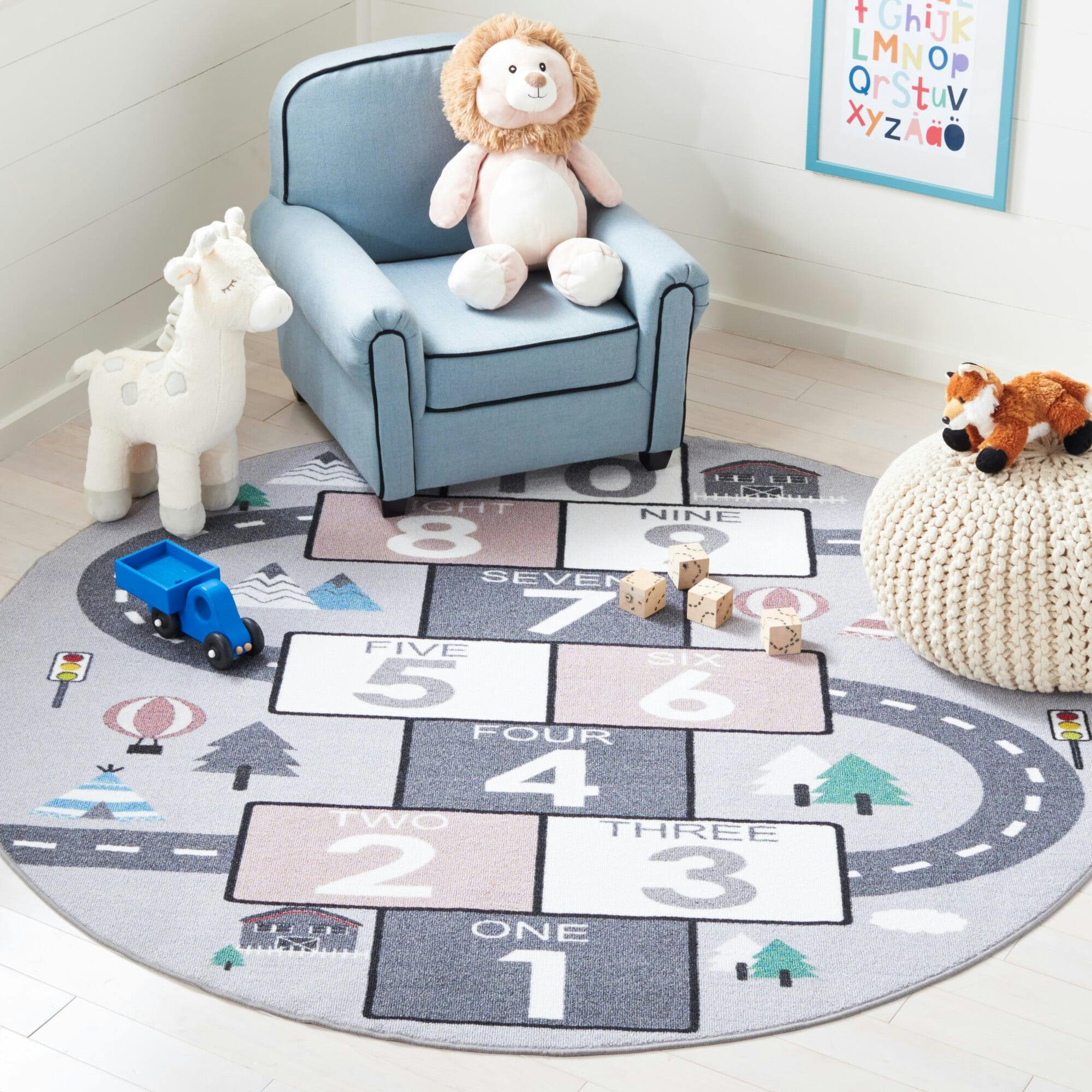 Kids Playhouse Pippy Rug, Grey