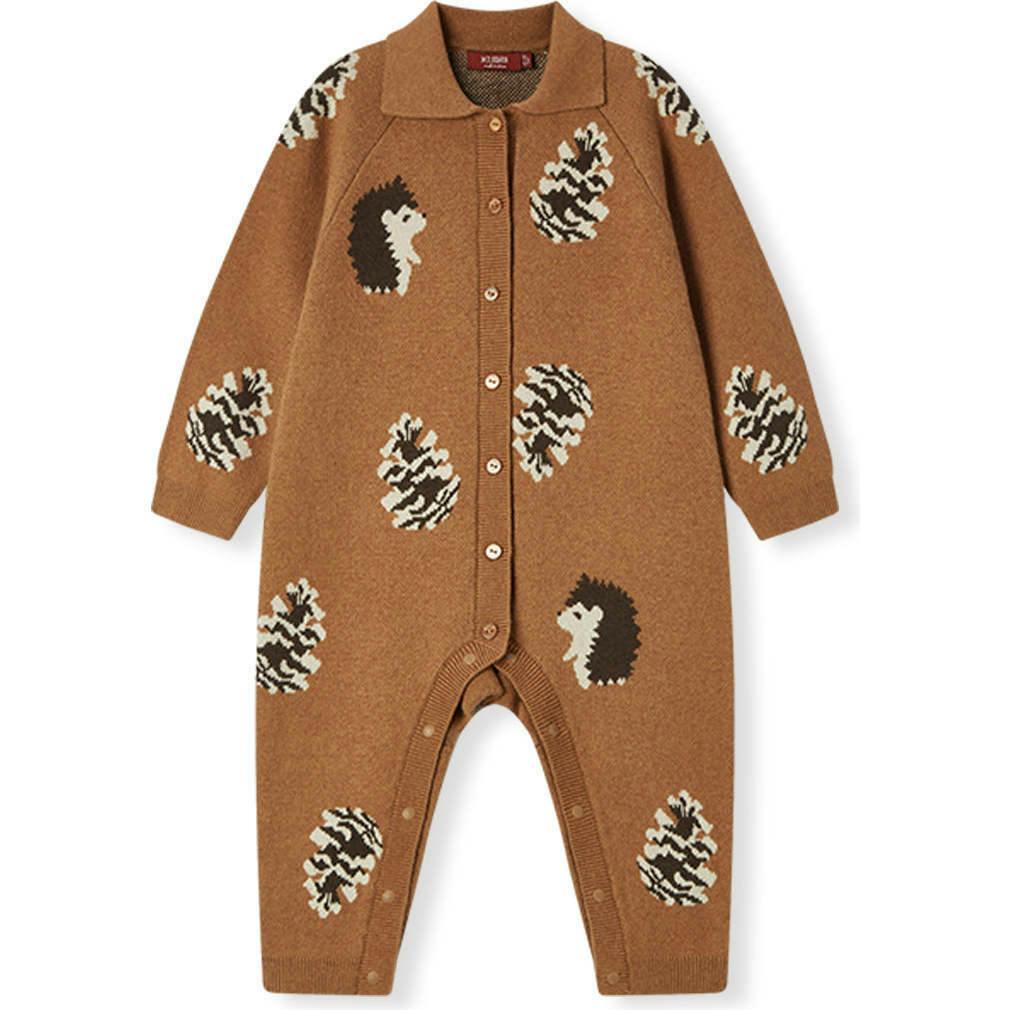 Pinecone & Knitted Collar Jumpsuit