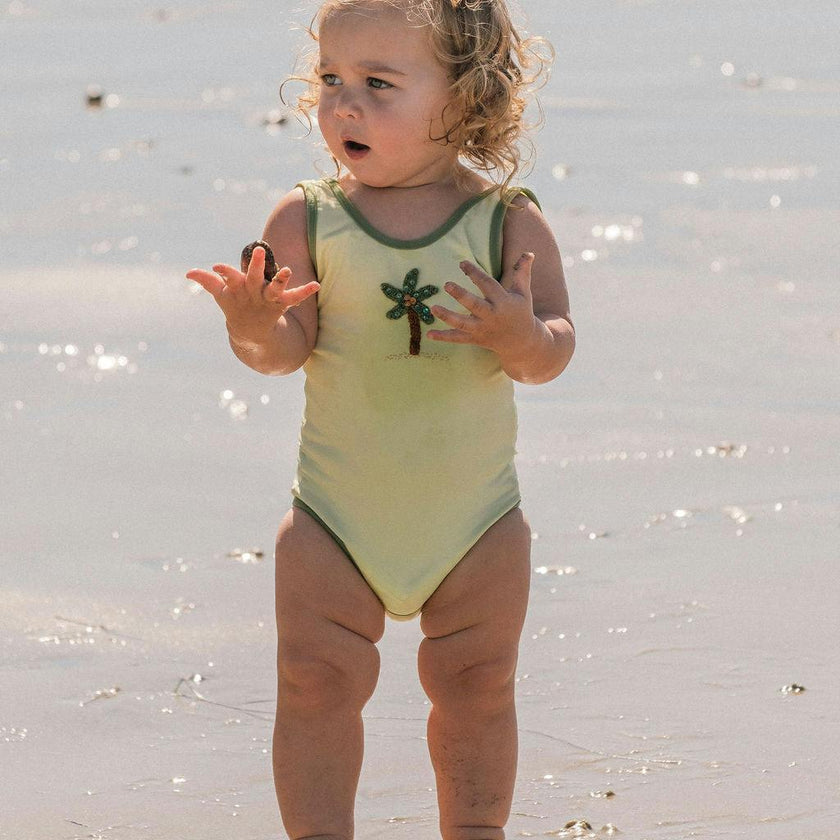 Palm Swimsuit in Pale Green