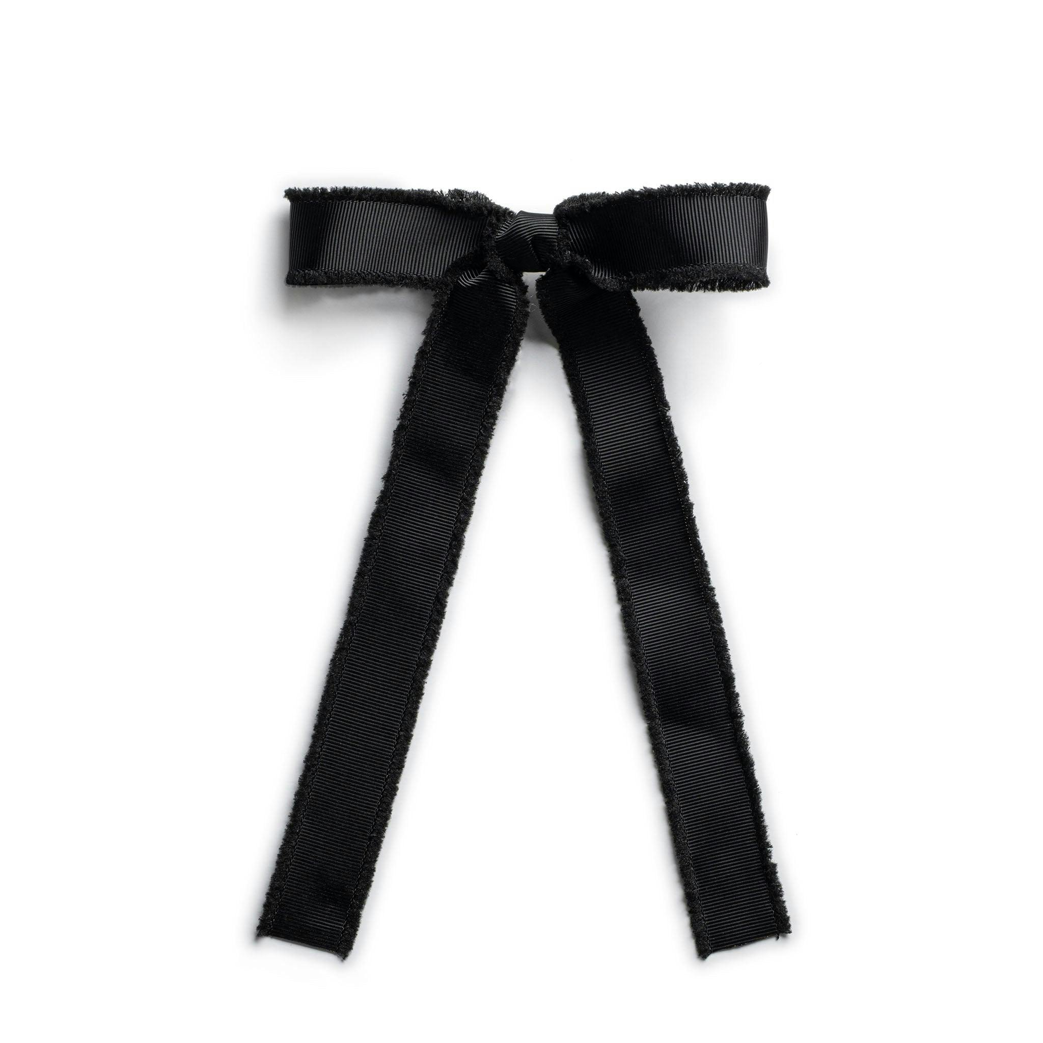 Halo Luxe Dahlia Deconstructed Grosgrain Ribbon Long Tail Clip - Black