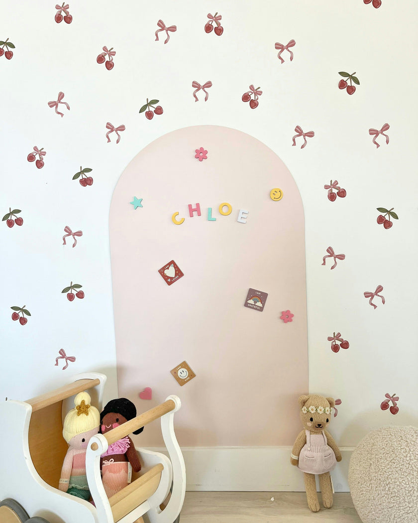 Peel & Stick Fabric Wall Stickers - Cherries & Bows