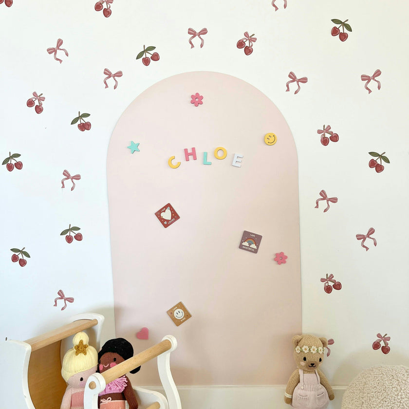 Peel & Stick Fabric Wall Stickers - Cherries & Bows