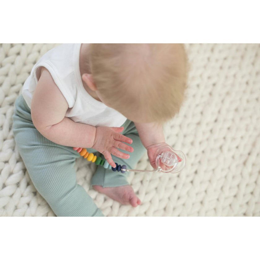 Rainbow Multi Pacifier Clip