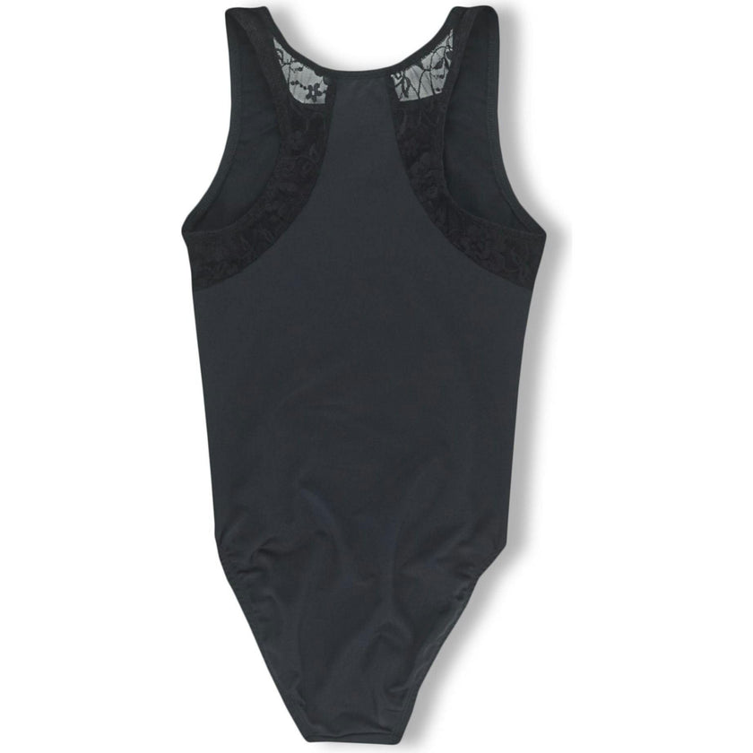 Power Ballet Black Racer Back Leotard, Black