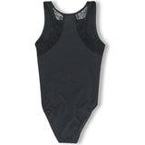 Power Ballet Black Racer Back Leotard, Black