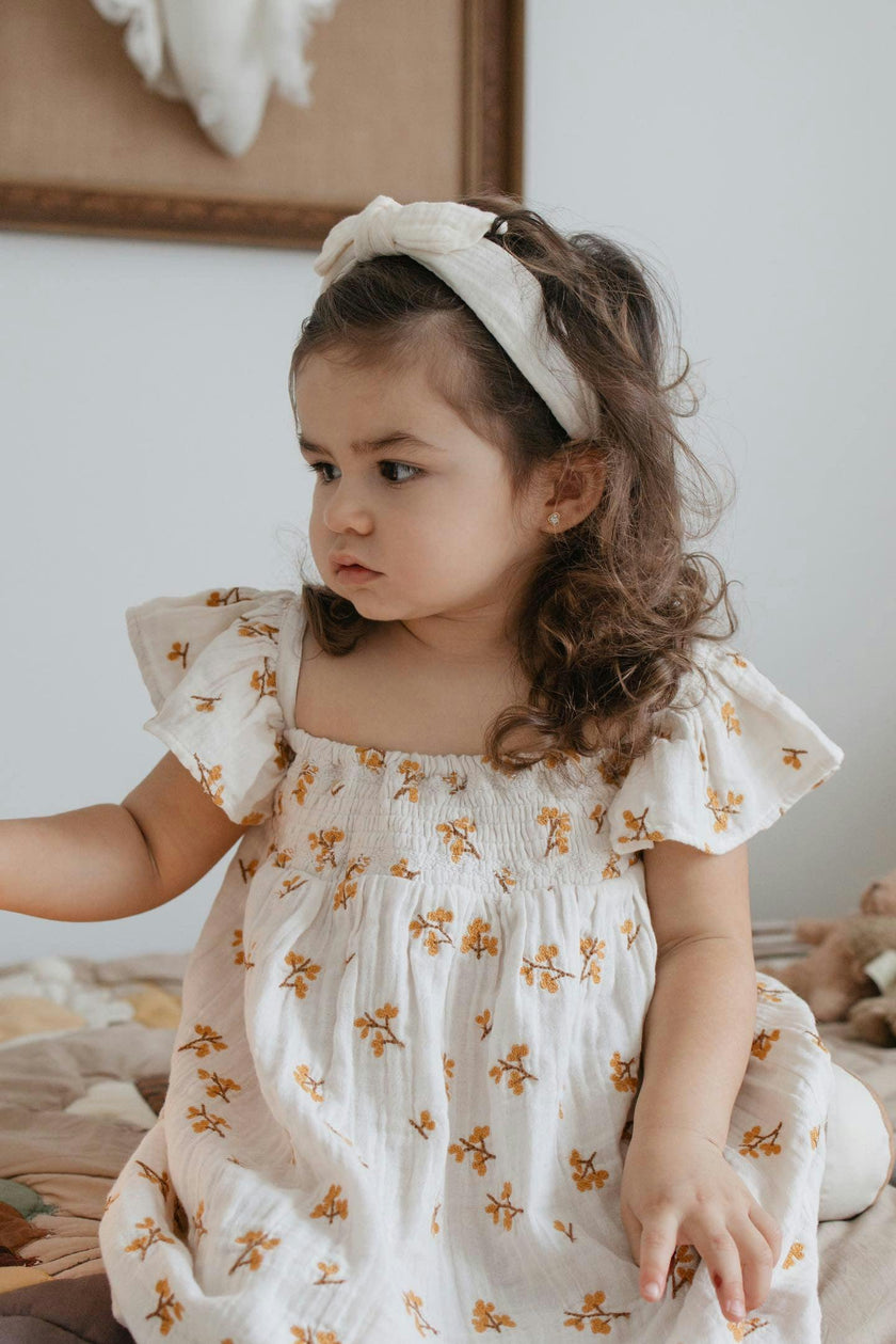 Haven | Organic Muslin Flare Dress | Ecru