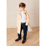 Double Breasted George Check Lined Rain Coat With Detachable Hood in Beige (2-10yrs)