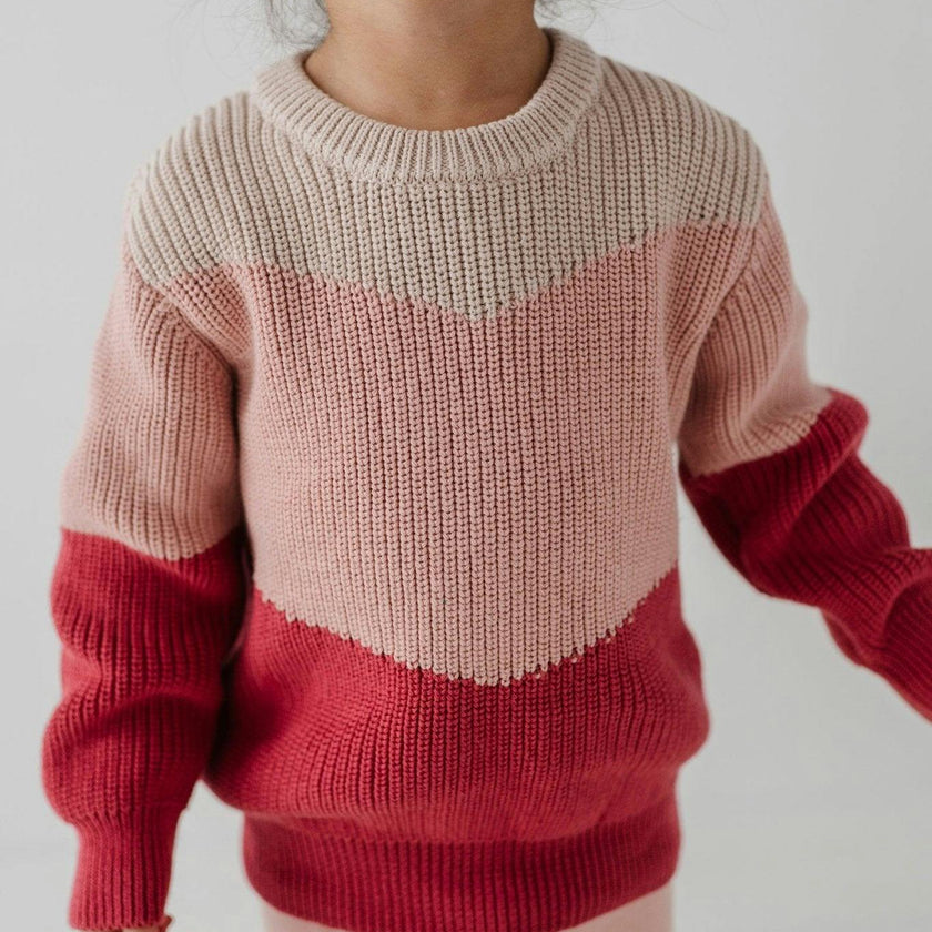 Girl's Colorblock Knit Sweater