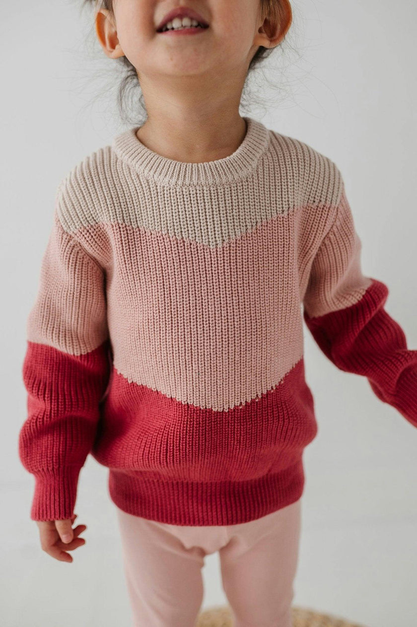 Girl's Colorblock Knit Sweater