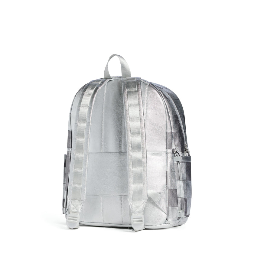 Kane Double Pocket Backpack, Metallic Discoballs