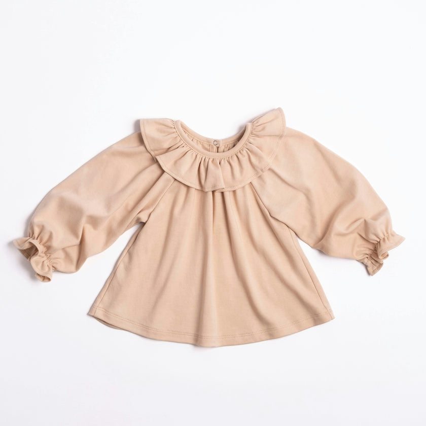 Ruffle Top in Dusty Pink