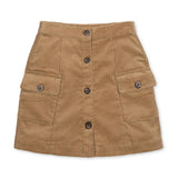 Organic Corduroy Button Front Skirt