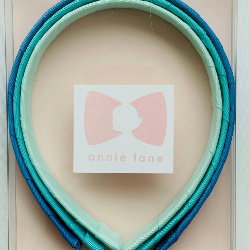 Set of three headbands - capri blue, turquoise and mineral ice