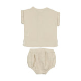 Pockets and Pleats Ensemble Ivory & Taupe