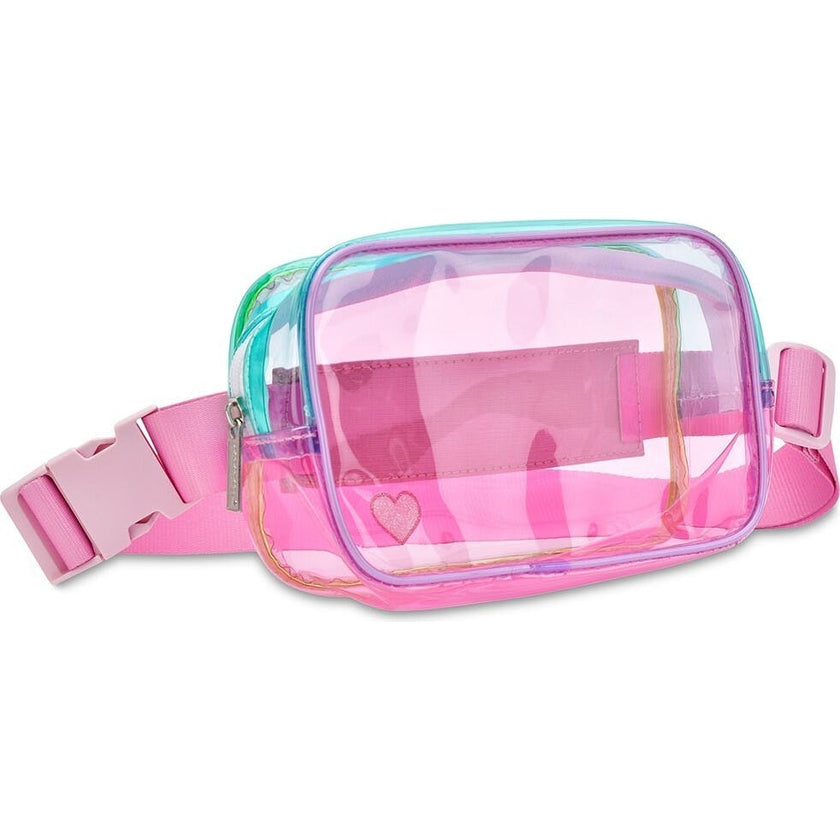 Color Block Clear Belt Bag
