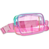Color Block Clear Belt Bag