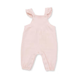 Solid Veiled Pink - Ruffle V-Overalls