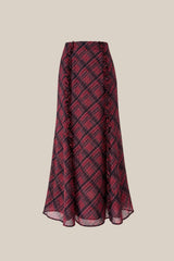 Frida Skirt in Garnet Tinsel Plaid