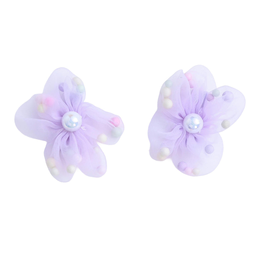Beaded Flower Hair Tie Set