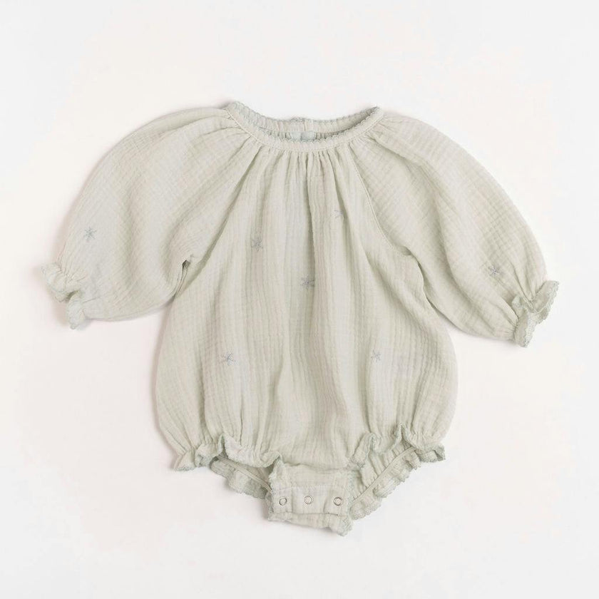 Gauze Romper in Embroidered Stars
