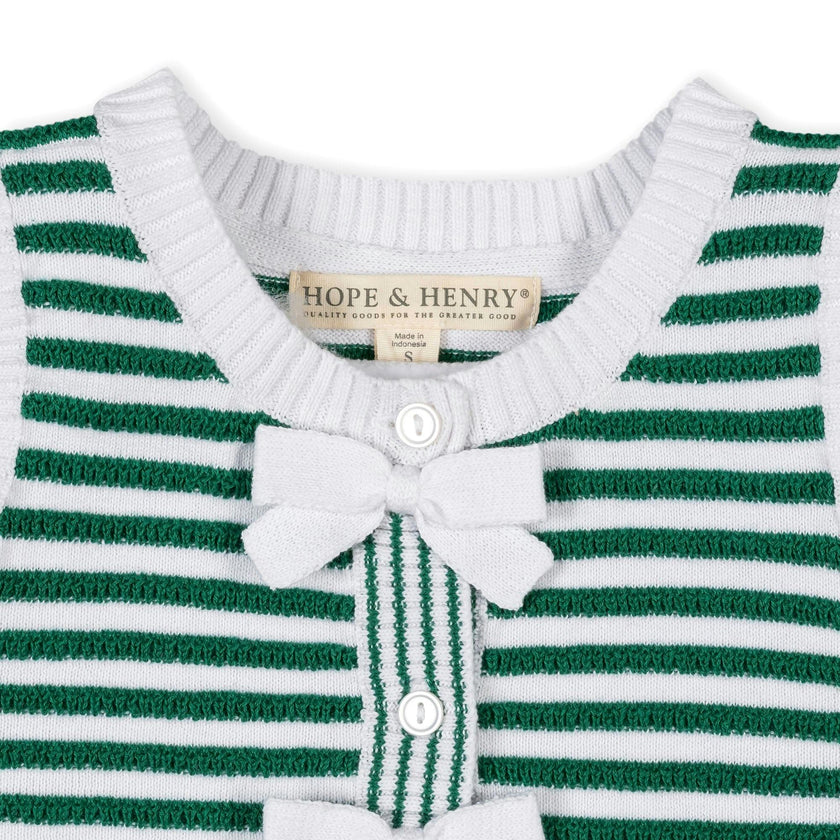 Organic Button Front Sweater Tank with Bows
