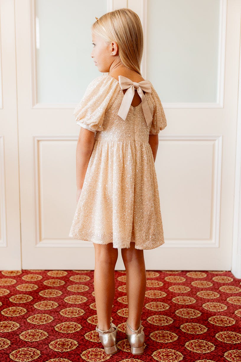 Mini Marisol Dress in Cream Sequin