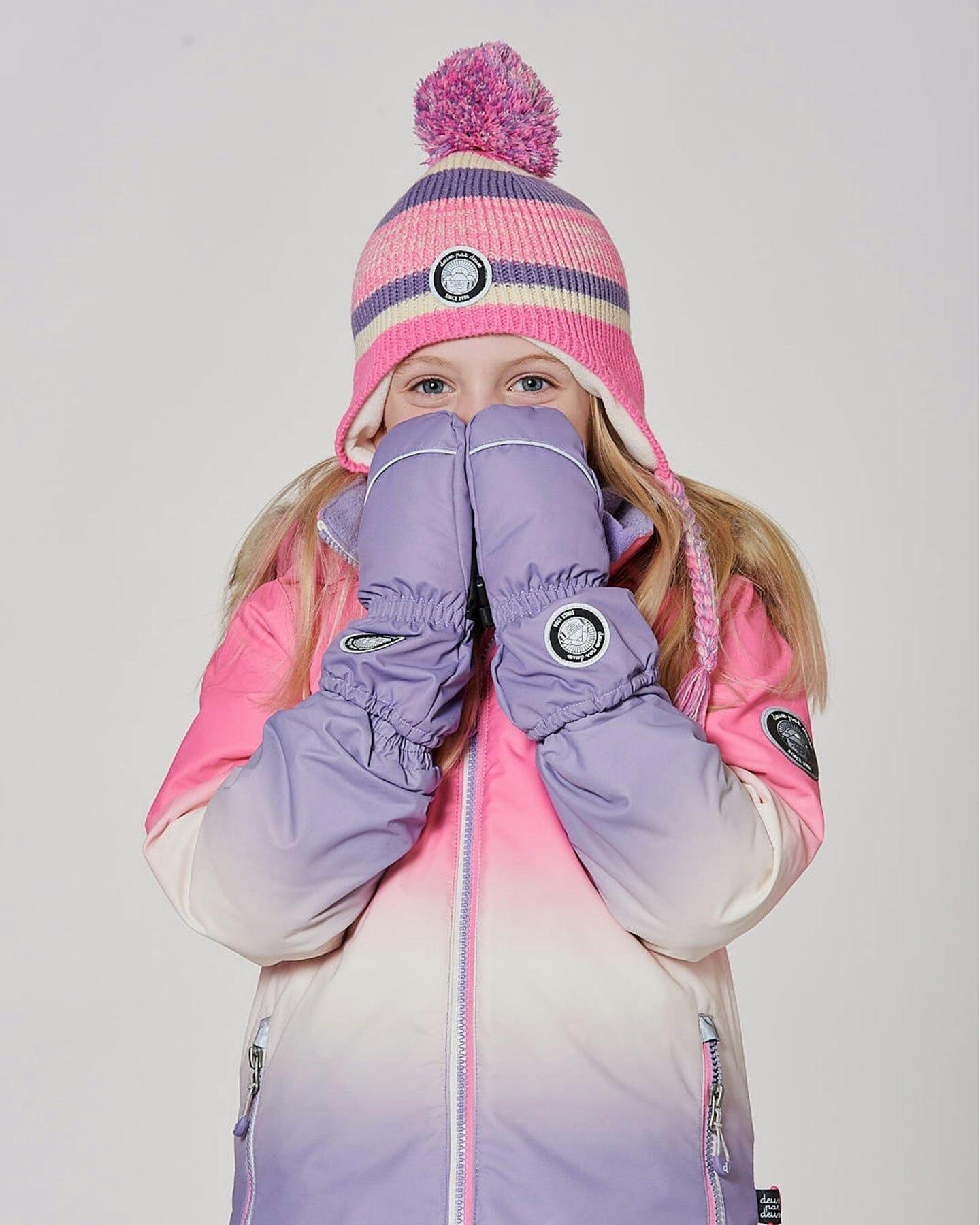 Winter Mittens Play Purple Gray