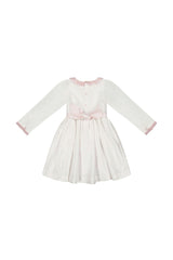 Sofia White Taffeta Long Sleeve Smocked Dress