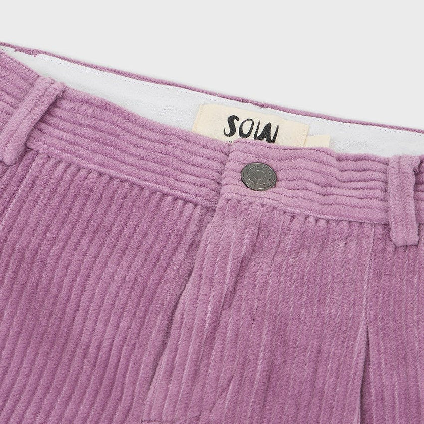 Organic Cotton Corduroy Double Pleated Wide Leg Pants
