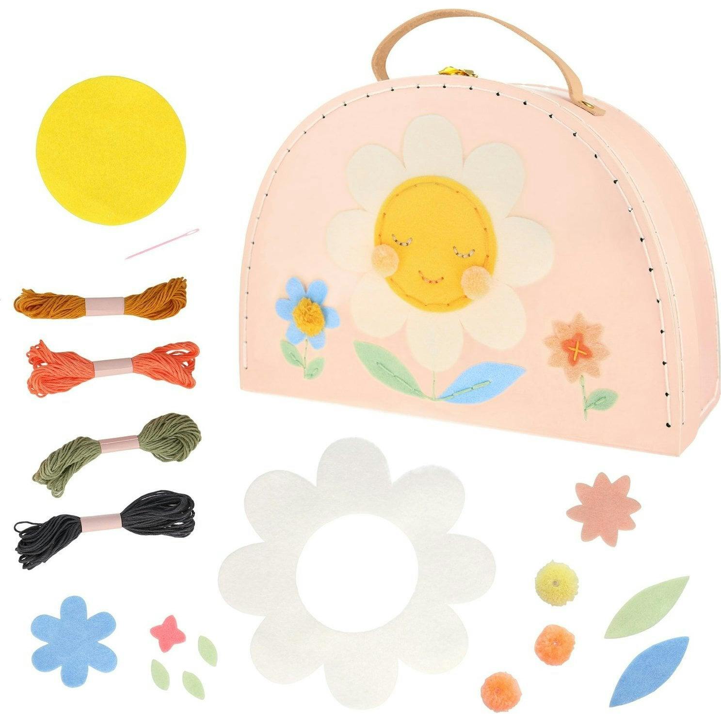 Flower Embroidery Suitcase Kit