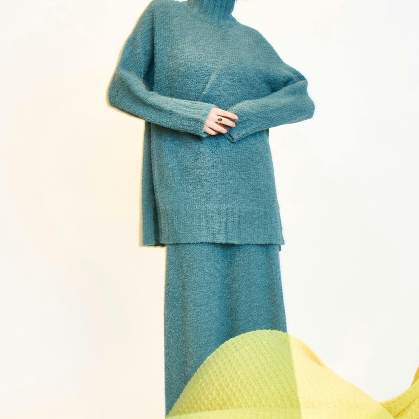 Salida Boucle Turtleneck in Spruce