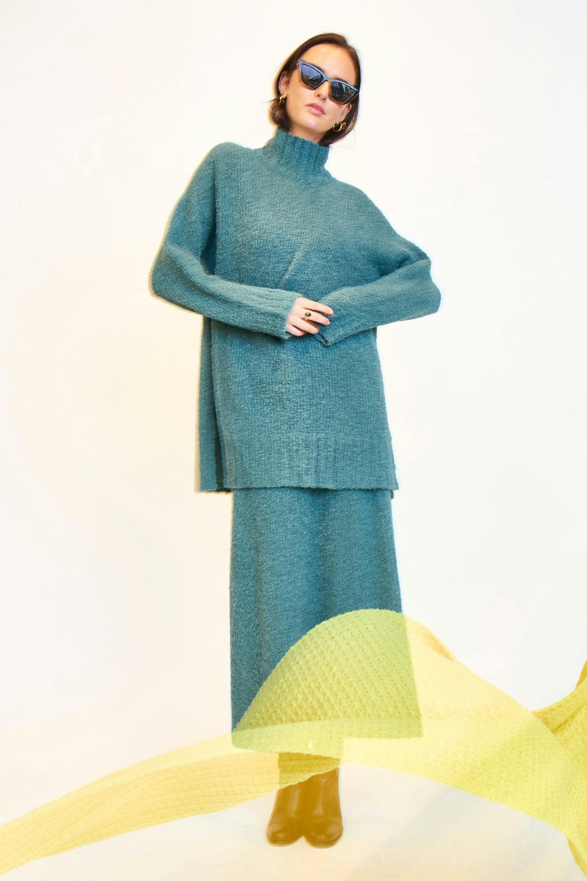 Salida Boucle Turtleneck in Spruce