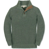 Organic Mock Neck Cardigan Stitch Sweater