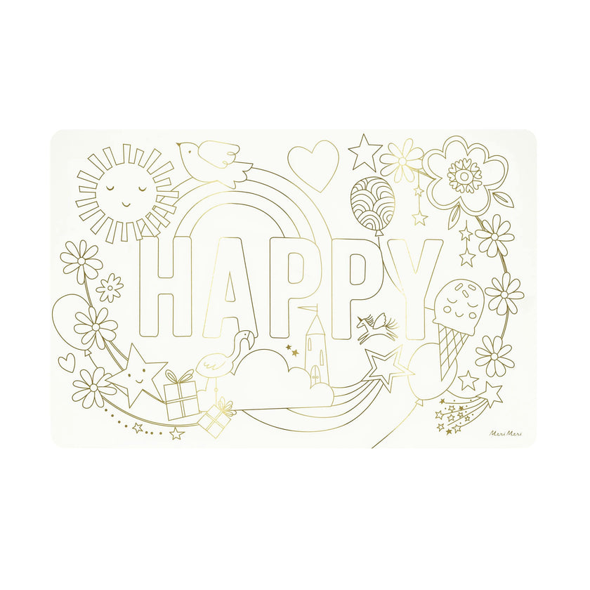 Happy Icons Coloring Placemats