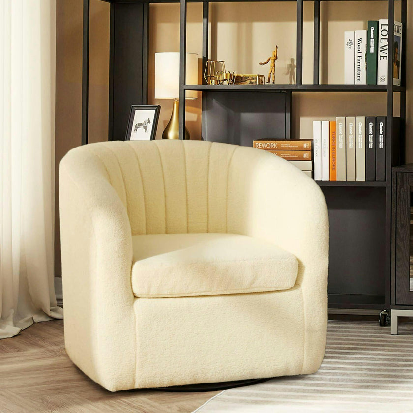 Monroe Faux Shearing Swivel Tub Chair