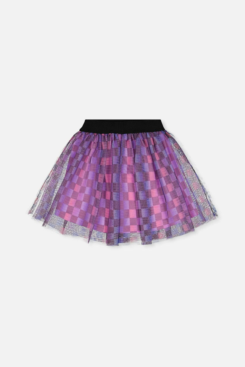 Skirt Black Checkered Print