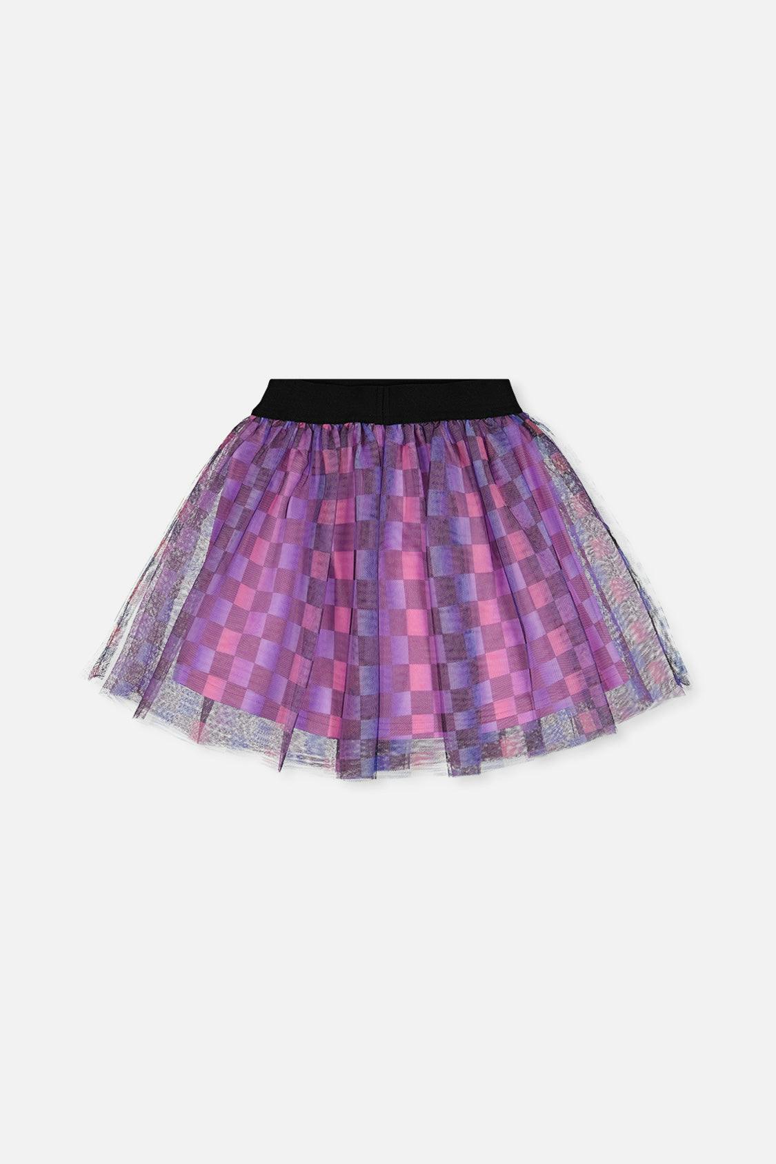 Skirt Black Checkered Print