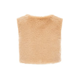 Beige Faux Fur Vest
