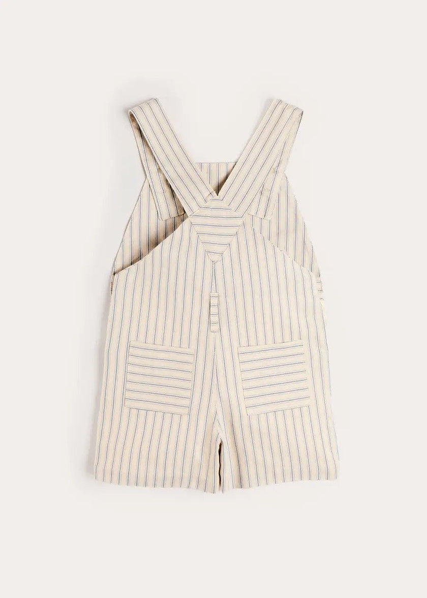 Percy Stripe Insignia Pocket Detail Dungarees in Blue (18mths-4yrs)
