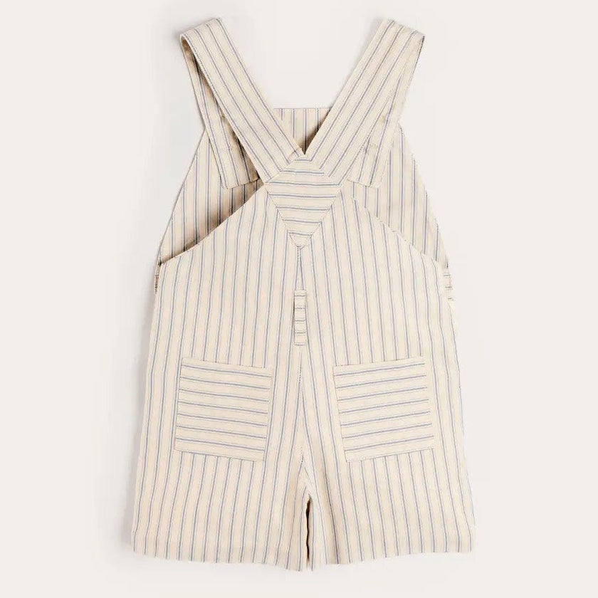 Percy Stripe Insignia Pocket Detail Dungarees in Blue (18mths-4yrs)