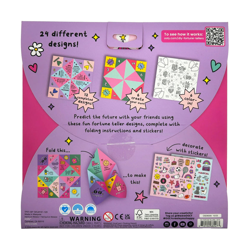 DIY Fortune Tellers Activity Kit - 24 Designs - 2 Sticker Sheets
