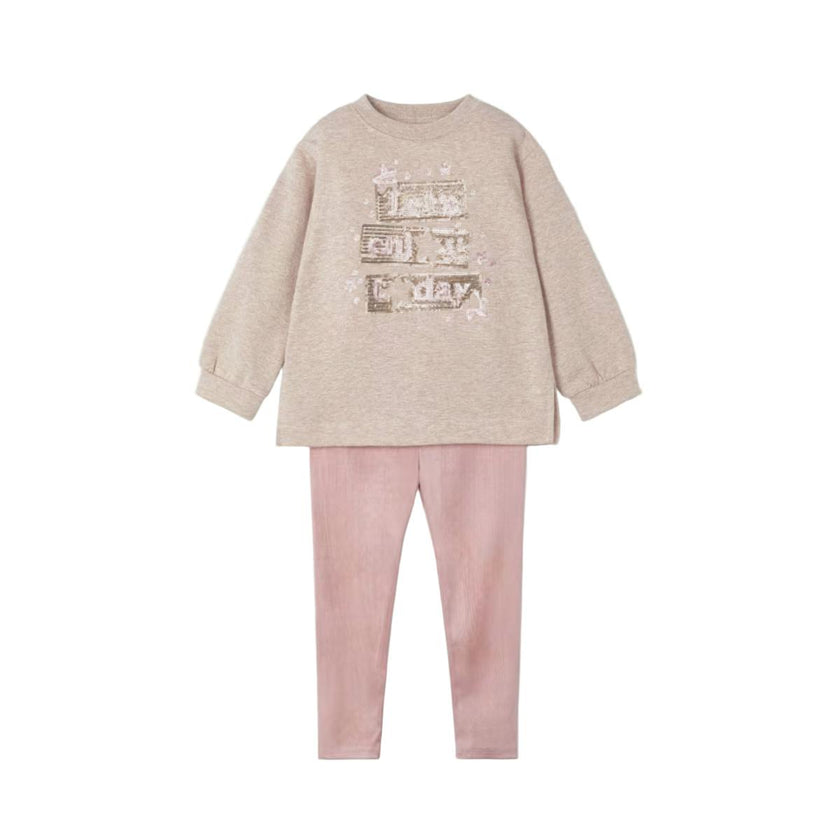 Girl Jumper and Suede Leggings Set