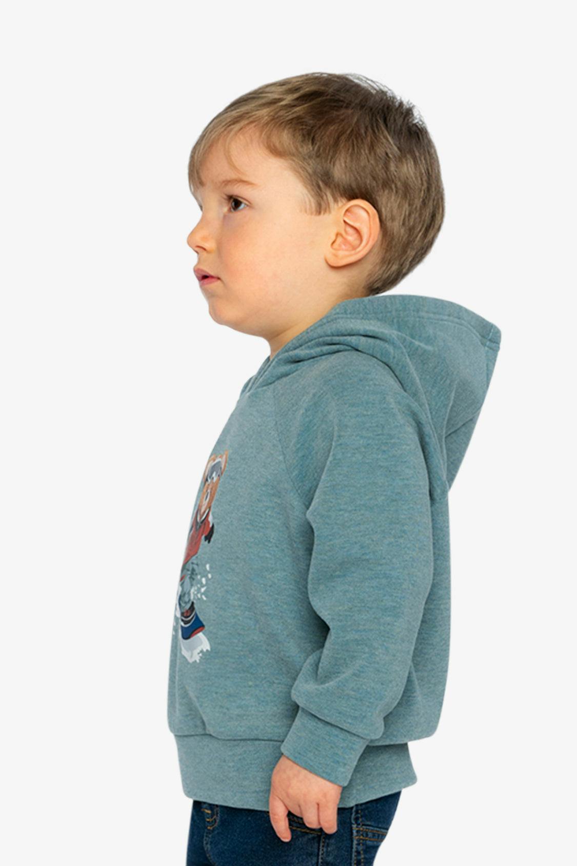 Hoodie With Screenprint Pale Turquoise