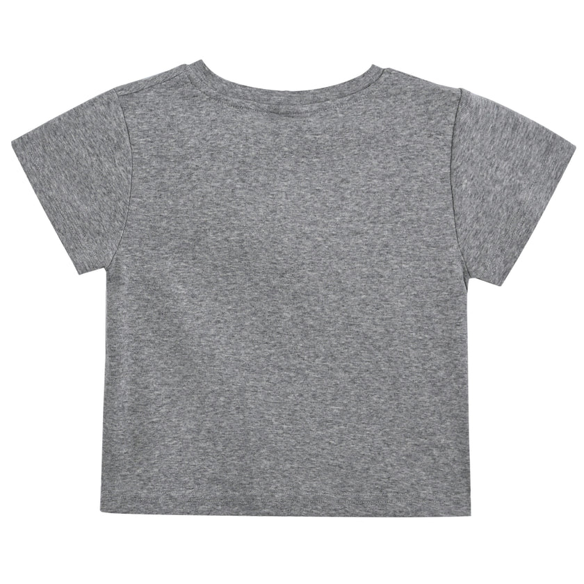 Gray Tee with Food Motifs