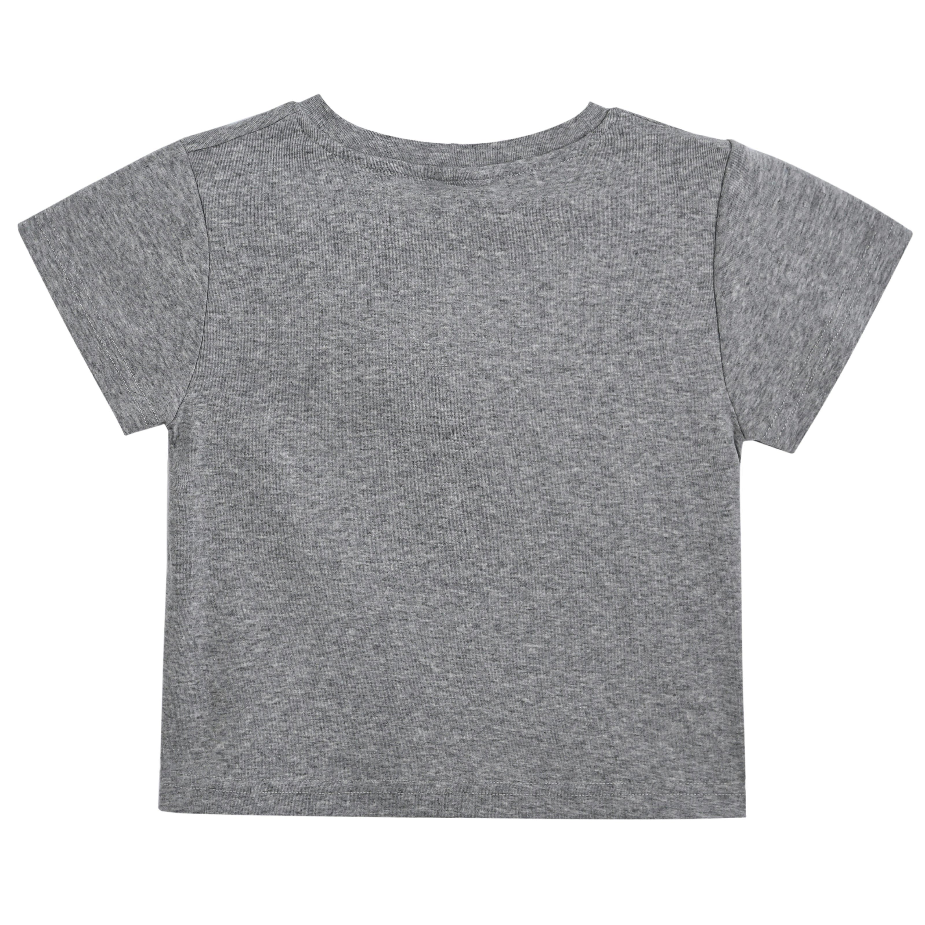 Gray Tee with Food Motifs