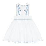 girls white embroidered pinafore dress