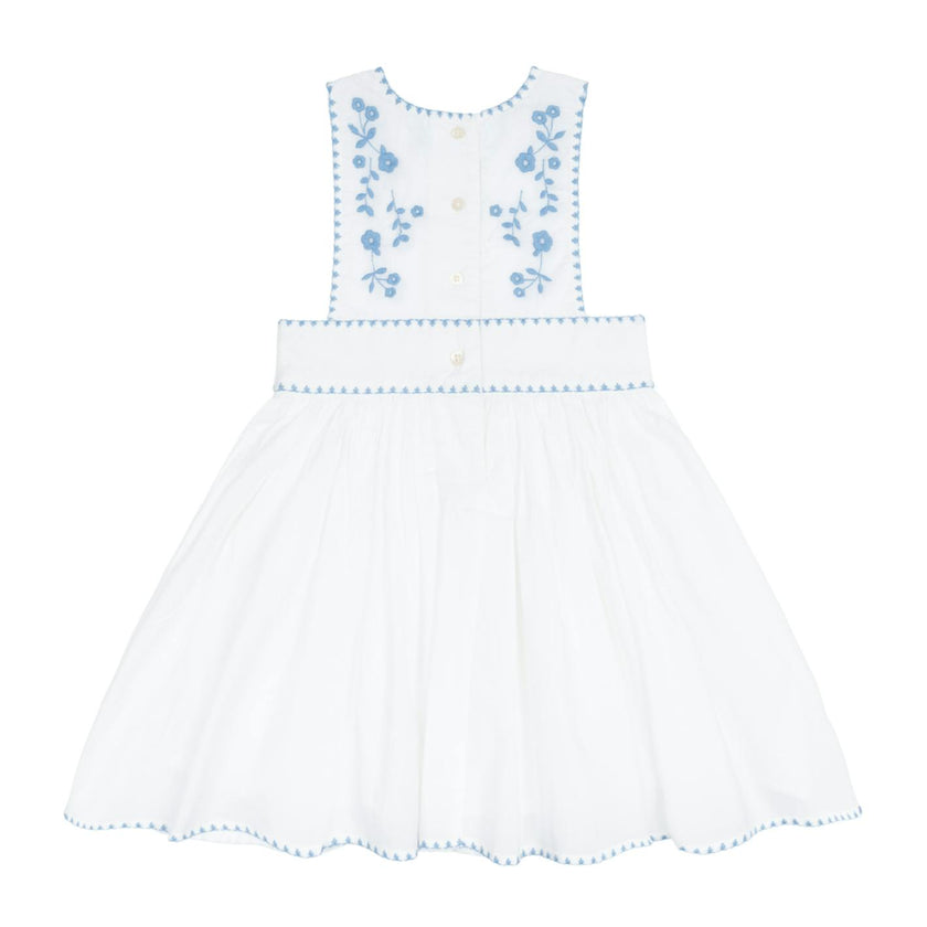 girls white embroidered pinafore dress