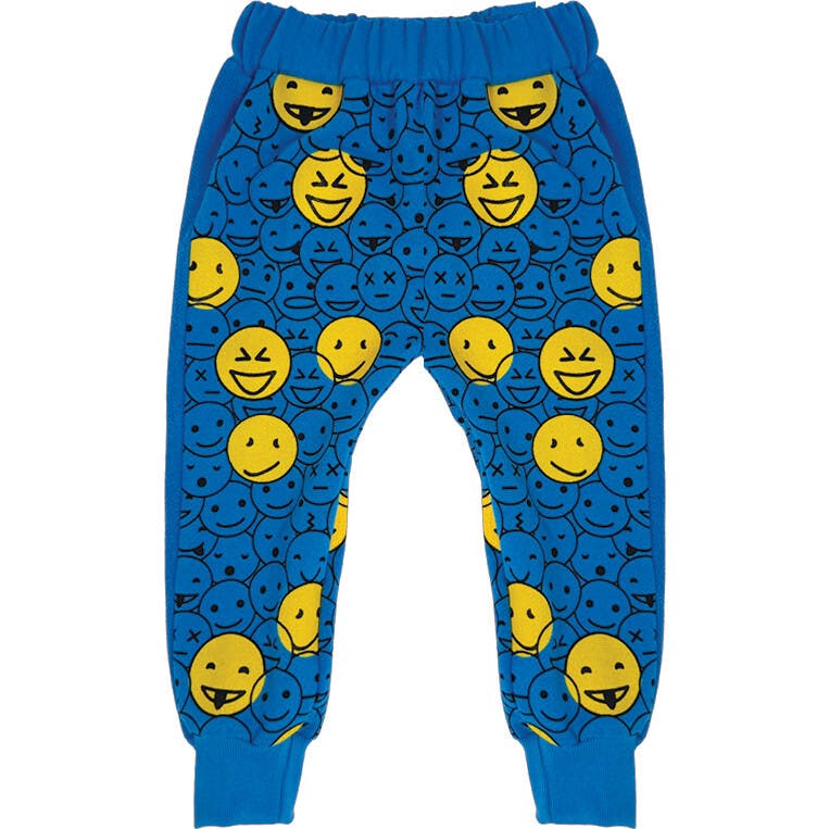 Monster Face Blue Harem Pants - Unisex for Boys and Girls