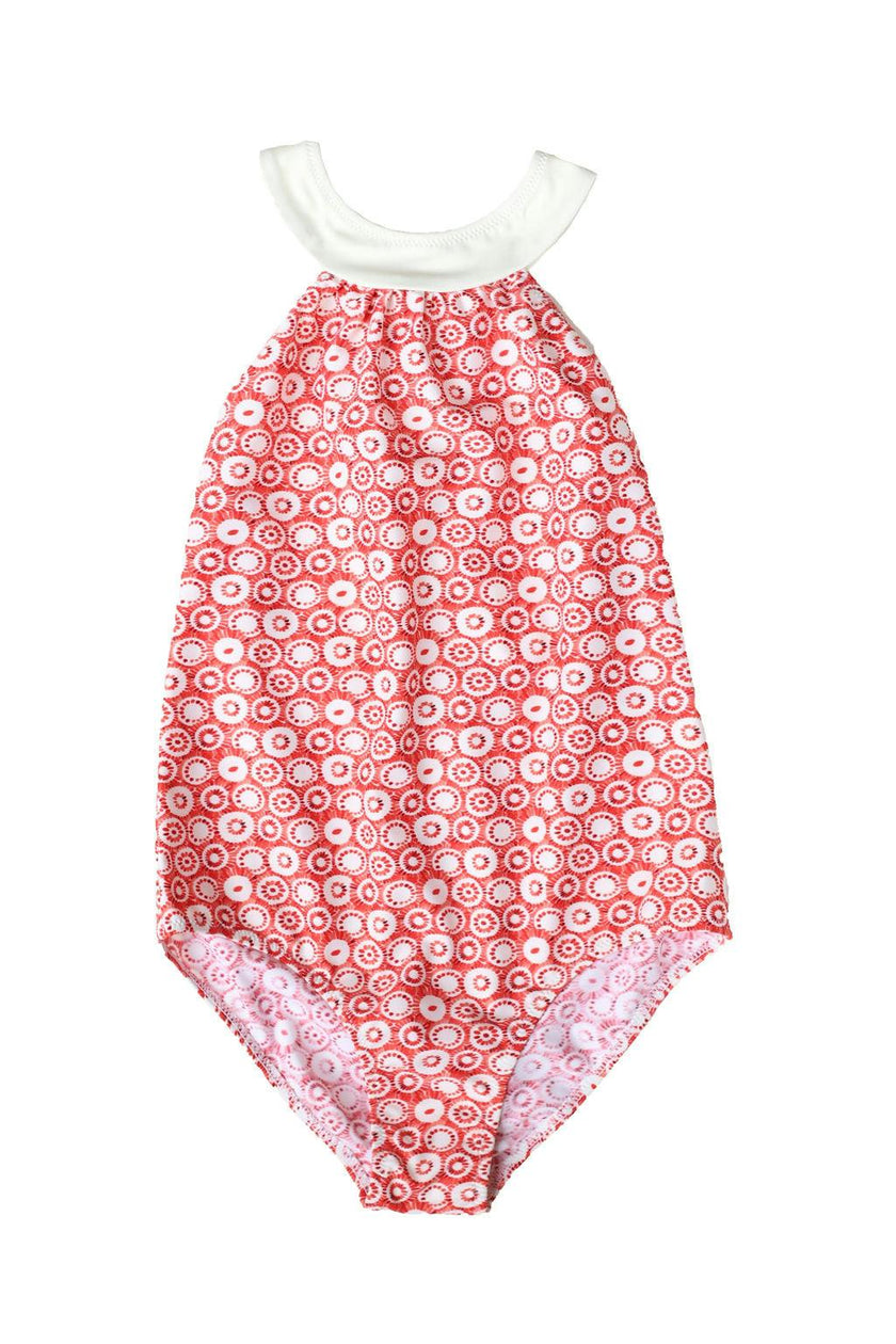Scarlett One Piece Swimsuit Jellyfish Print Terracotta
