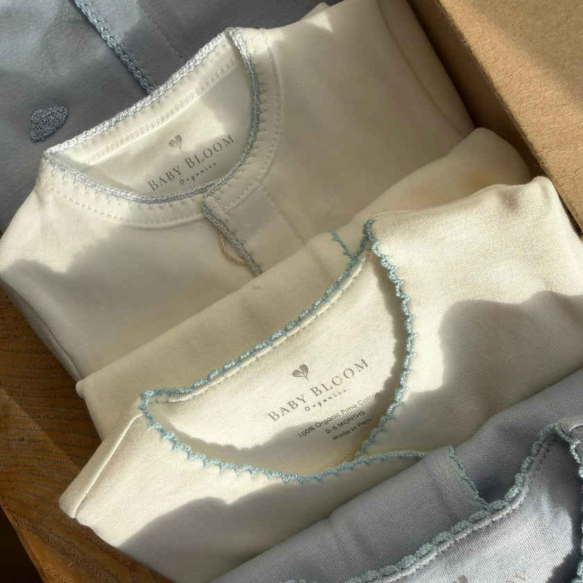 Organic Pima Baby Gown Baby Blue